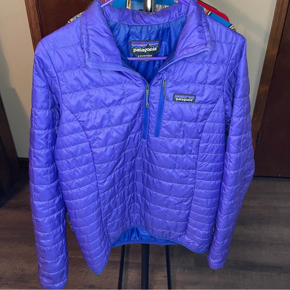 Purple Patagonia Nano Puff Quarter Half Zip Jacket Pullover Women’s Size Small